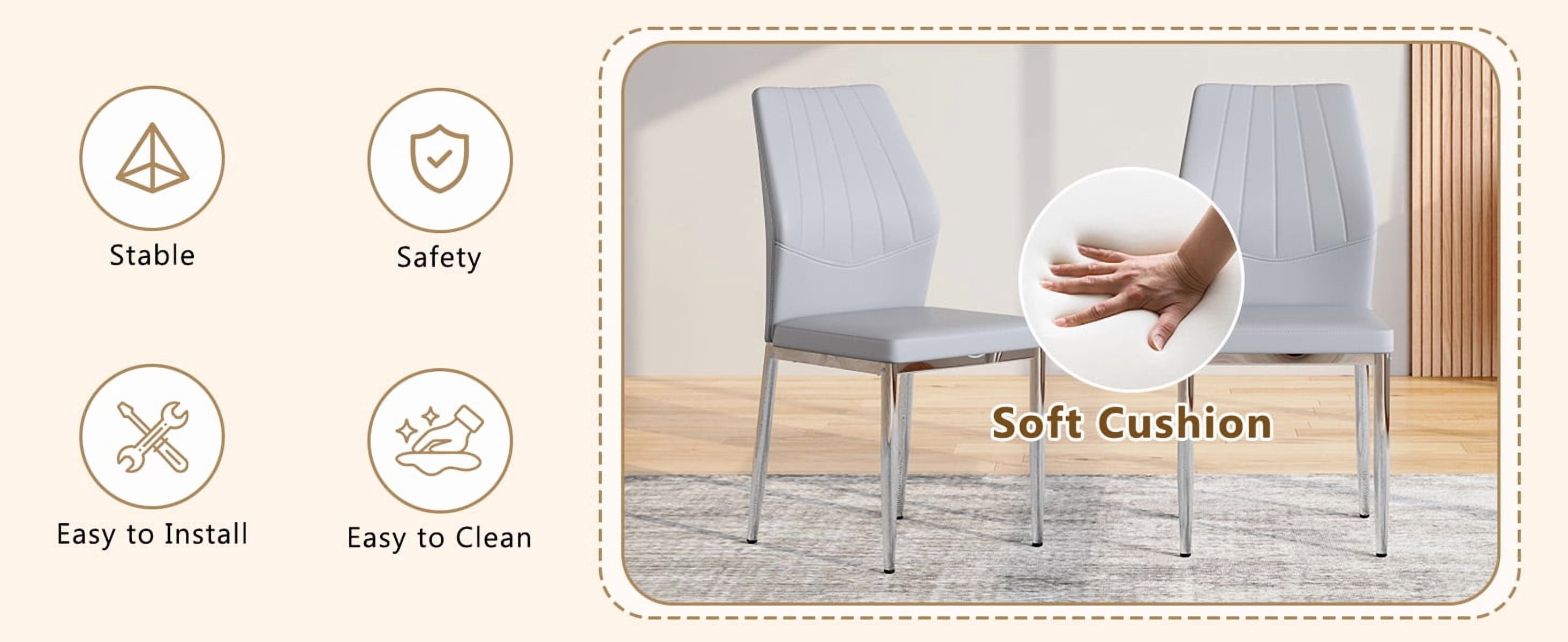 Sailvan Dining Chairs - 37 Inch Ergonomic PU Backrest