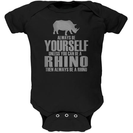 

Old Glory Always Be Yourself Rhino Short Sleeve Graphic Baby One Piece