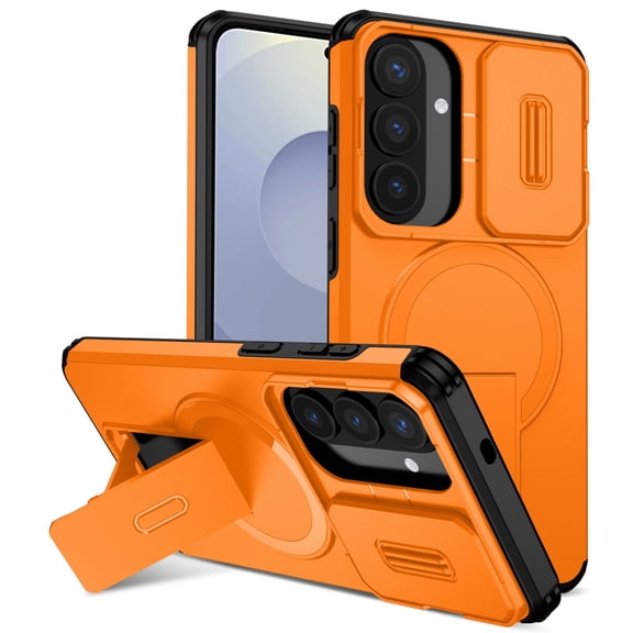 SELOZKE Compatible with Samsung Galaxy S26 Plus 2026 Orange Phone Holder, Magnetic Protective Phone Case