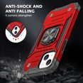 thumbnail image 7 of FIEWESEY for iPhone 14 Pro Max Case, Military Grade Protective Phone Case Cover with Metal Ring Kickstand [Support Magnet Mount] Compatible with iPhone 14 Pro Max - Red, 7 of 7