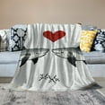 thumbnail image 5 of FCXZI Sharks Heart Cross Stitch Lightweight Flannel Blanket, Multi-Purpose 40*50in, 5 of 7