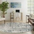 thumbnail image 3 of Nourison Concerto Distressed Ivory Grey Blue 4' x Round Area Rug (4 Round), 3 of 10