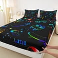 thumbnail image 3 of Homewish Gradient Gamepads 4 Pieces Queen Sheet Sets for Kids Children Boys,Abstract Ombre Ultra Soft Flat Sheet,Video Game Queen Fitted Sheet,Super Cozy Room Decor, 3 of 7