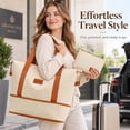 thumbnail image 5 of Gynky Travel Duffel Bag 2 Set Weekender Bags for Women Large Expandable with Make up Bag Carry On Overnight Gym Duffel Bags with Wet Pocket Hospital Bags for Labor and Delivery Khaki, 5 of 6