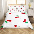 thumbnail image 1 of Erosebridal Housse de Couette Cerise Rouge Simple, Literie Fruit de Dessin Animé Taille Simple, Décoration Kawaii, Réversible, 2 Pcs (Sans Couette), 1 of 7