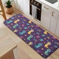 thumbnail image 5 of Purple Cartoon Dinosaurs Planets Stars Pattern Kitchen Rug Mat,Kitchen Runner Rugs Non Skid Washable,Decorative Kitchen Floor Mats for Kitchen,Sink,Laundry,17"x47.2", 5 of 7
