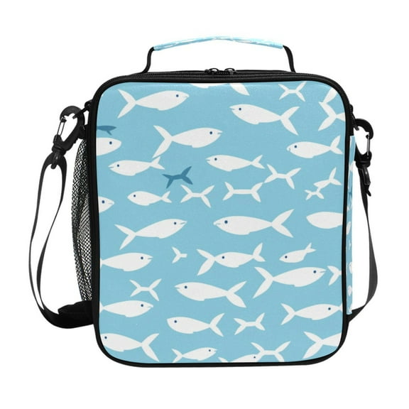 ALAZA Fishes Lunch Box Insulated Lunch Bag Reusable Thermal Cooler Tote School Picnic