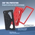 thumbnail image 4 of ELEHOLD Kids Case for Samsung Galaxy Tab A9 Plus 11.0" (2023), Heavy Duty Shockproof Rugged Protective Case with Foldable Kickstand for Boys Children for Samsung Tab A9+ Case X210/X215/X216,Black+Red, 4 of 8