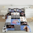 thumbnail image 2 of Manfei 3D Horse Child Queen Comforter Set, Rustic Farmhouse Patchwork Bedding Sets, Blossoms Flower Floral Reversible Bedding Comforter Set, Microfiber Bedroom Decor, 3 Pieces, 2 of 8