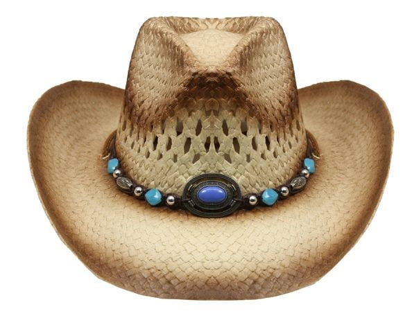 Infant COWBOY/ COWGIRL Hat Straw With BLUE Trim Sheriff Badge NEW CUTE!! 