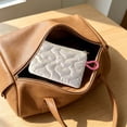 thumbnail image 6 of Quilted Heart Cosmetic Storage Pouch Portable Organizer, Lightweight Zipper Bag For Earphones Coins Makeup And Small Essentials, Compact Travel Accessory Storage Solution, 6 of 6