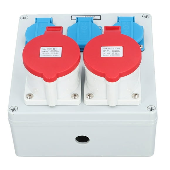 Outdoor Socket, 2Pcs 32A 5 Pin CEE Outlets IP44 Waterproof Electrical Receptacle Box with Sealing for Home Bathroom