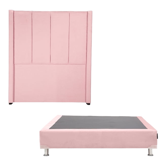 Box Base Cama Individual + Cabecera Nizza Rosa