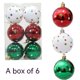 thumbnail image 1 of Paquete de bola de Navidad, adornos de Navidad de plástico inastillables, para colgar, para árbol de Navidad, día festivo, bodas, fiestask6PCS, 1 of 4