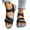 Black, variant on Tbopshirt Womens Sandals Comfortable Open Toe Summer Solid Color Wedge Heels with Arch Support Beach Vacation
