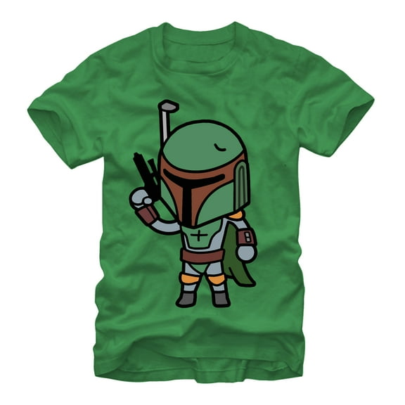Men's Star Wars Boba Fett Cartoon Graphic Tee Kelly Green X Large