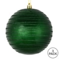 thumbnail image 3 of Vickerman 6" Emerald Candy Finish Ball Ornament with Glitter Lines, 3 per Bag, 3 of 3