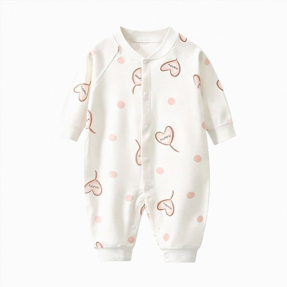 UAYOTSE Newborn Baby Fall Winter Clothes Unisex Cute Print Jumpsuit Pajamas Infant Boys Girls Romper 0 3 6 9 12 18 24 Months,Sizes 5-6 Years
