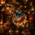 thumbnail image 3 of Clearance Clear Christmas Tree Balls 3.15 Inch, Lighted Santa Reindeer Scene Ornament, Glowing Acrylic Tree Bulb for Home, Christmas Gift, 3 of 6