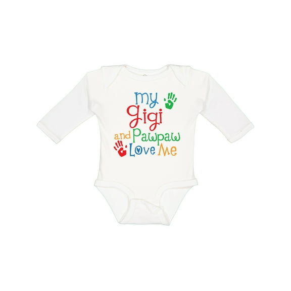 Inktastic My Gigi and Pawpaw Love Me Boys or Girls Long Sleeve Baby Bodysuit