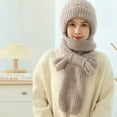thumbnail image 2 of ievspot Women Winter Hat with Integrated Scarf Thick Warm Knitted Full Protection Outdoor Travel Cold Weather Cap, 2 of 8