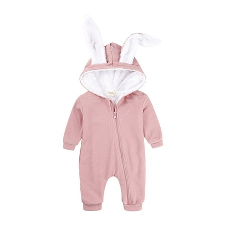 

Baby onesie Baby Onesie In Winter Plus Velvet Thickening Hugging Clothes Romper Newborn Rabbit Ears Romper CHMORA