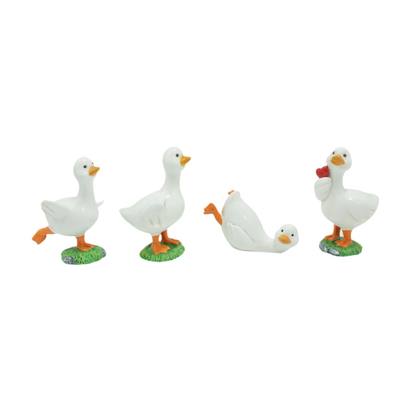 Bothyi 4Pcs Duck Garden Statues Animal Sculptures Outside Gift Funny Cafe Lawn Ornament