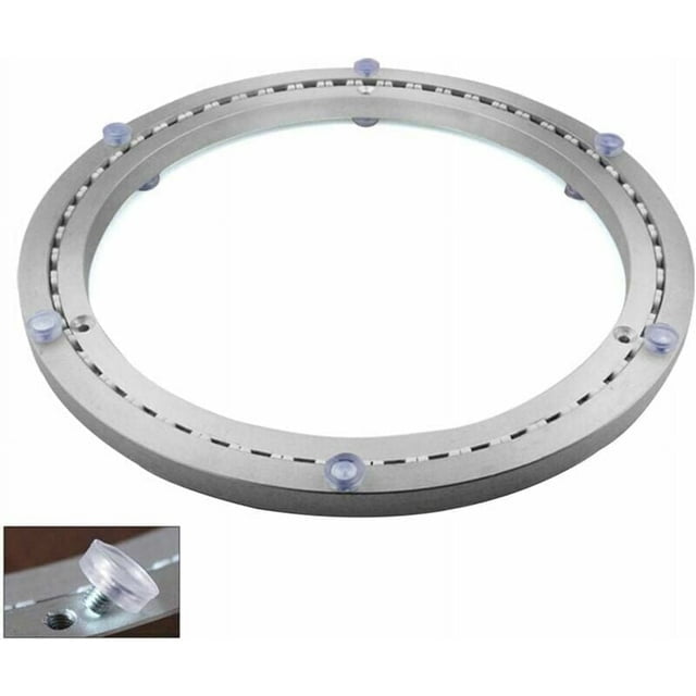 Plato giratorio Lazy Susan con patas de goma antideslizantes, de acero inoxidable, para uso en comedores y oficinas, equipado con rodamientos de bolas de una sola fila para un funcionamiento