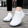 thumbnail image 7 of Xiaoxatg Women's Casual Shoes Breathable Mesh On Flat Comfortable Walking Footwear with Rhinestone for Daily Activities 7.5 White, 7 of 7