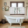 thumbnail image 4 of Easter Bunny Tier Curtains 36 Inch Length, Eucalyptus Leaves Grey Checkered Farmhouse Cafe Short Curtains for Bathroom Over Sink, Small Kitchen Curtain Light Filtering Drapes 2 Panels 27.5"Wx36"L, 4 of 8