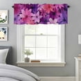 thumbnail image 5 of Spring Floral Window Valance for Kitchen, Vintage Watercolor Purple Pink Flower Leaves Plant Linen Texture Rod Pocket Short Curtain for Small Windows, Light Filtering Decorative Valance, 60 x 14 Inch, 5 of 9
