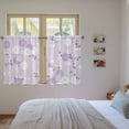 thumbnail image 3 of Purple White Floral Tier Curtains 54 Inch Length, Spring Botanical Leaves Farmhouse Cafe Short Curtains for Bathroom Over Sink, Small Kitchen Curtain Light Filtering Drapes 2 Panels 27.5"Wx54"L, 3 of 8
