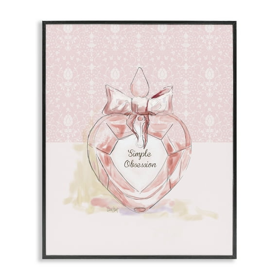 Stupell Industries Simple Obsession Pastel Perfume Fashion Painting Black Framed Art Print Wall Art, 11 x 14