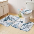 thumbnail image 2 of Coastal Sea Turtle Bath Mat 3 Piece Bathroom Rug Set, Summer Ocean Coral Conch Non Slip Bath Rug Contour Mat and Toilet Lid Cover, Absorbent Shower Mats Soft Bath Rugs and Mats Sets, 2 of 8