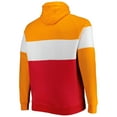 thumbnail image 3 of Men's New Era Red Tampa Bay Buccaneers Big & Tall Throwback Colorblock Raglan Pullover Hoodie, 3 of 3