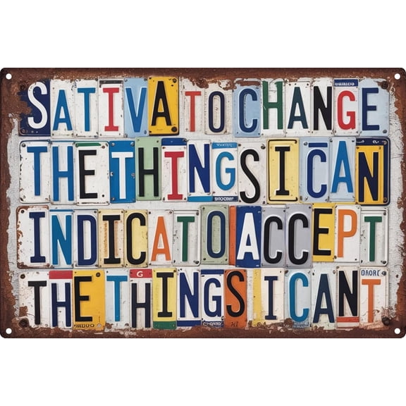 Serenity Prayer Cannabis Metal Sign 8x12 Inch Humorous Wall Decor Plaque for Room