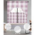 thumbnail image 2 of Pink Plaid Swag Curtains for Living Room/Bedroom Windows, Spring Summer Farmhouse Buffalo Checkered Kitchen Curtains and Valances Set 36 Inch Length, Light Filtering Swags Valance Curtain Panels, 2 of 5
