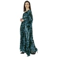 thumbnail image 3 of Moomaya Long Beach Sheer Kaftan Dress For Women Printed Beachwear V-Neck Swimsuit Resort wear Kimono Cover Up, 3 of 7