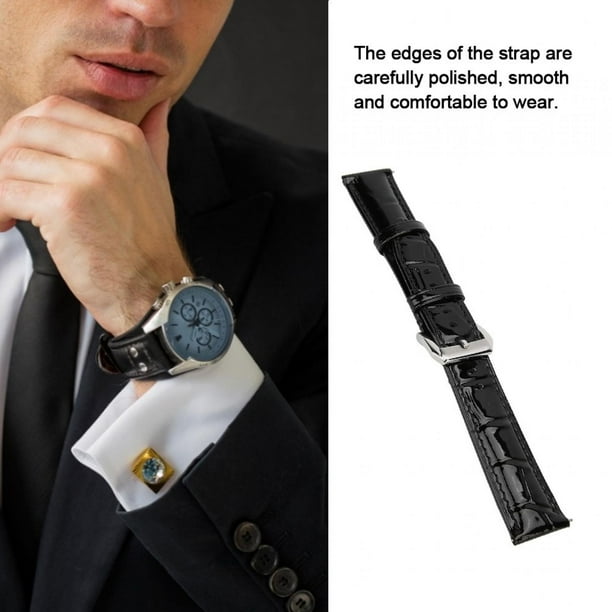 Correa De Reloj Universal, Correa De Cuero PU Ajustable De Repuesto De 18 Mm, Material Suave Para El Calor Con Bordes Pulidos Lisos, Para Hombres Y Mujeres