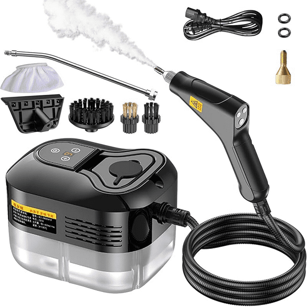Limpiador a Vapor para Detalles Del Hogar y el Automóvil, Limpiador a Vapor de Mano a Presión de 2500W, Calentamiento Rápido de 15S, Salida de Vapor de 6 Niveles, Tanque de Agua de 1,2 L