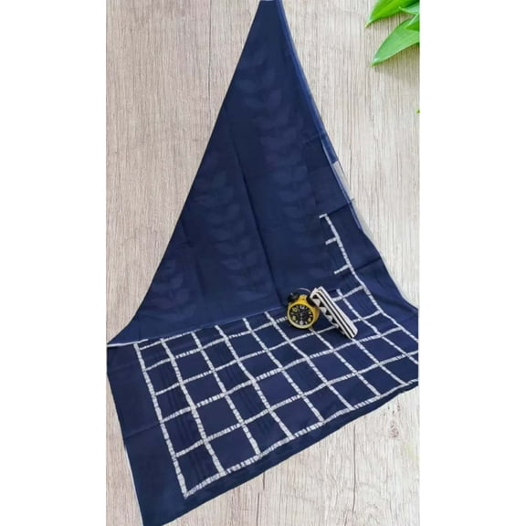 ENTELLUS | Pure Cotton Mulmul Saree Block Print