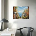 thumbnail image 3 of COMIO  Italian Town Canvas Wall Art Coastal Village Painting Artwork Reproduction Print Decor for Living Room, 3 of 4