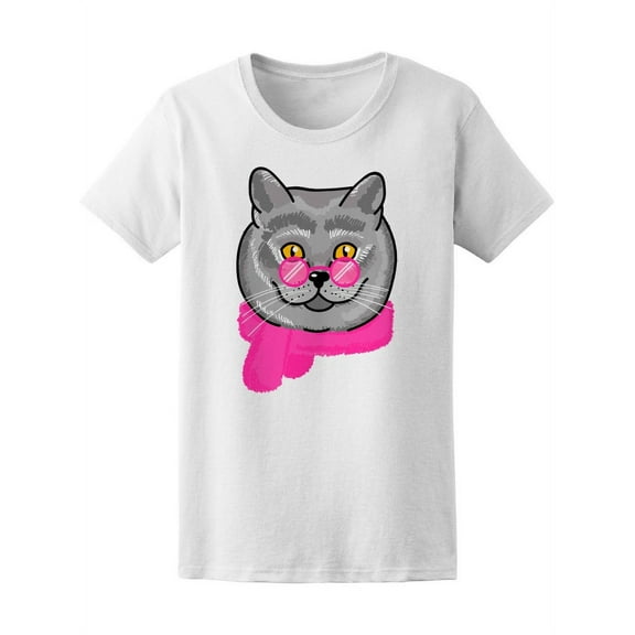 Cute Classy Fashion British Cat Tee Women's -Image by Shutterstock