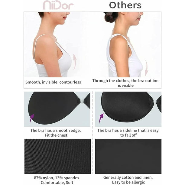 Sujetador Adhesivo Sin Tirantes Pegajoso Invisible Push Up Sujetador De Silicona para Vestido Sin Espalda con Cubre Pezones Desnudo Walmart en linea