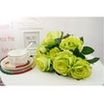 thumbnail image 2 of Rosas de Seda Artificial, 9 Ramas Cada Pieza, para El Arreglo de Decoración Del Hogar Del Banquete de Boda Nupcial - Verde Sunnimix Rosas artificiales, 2 of 8