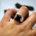 thumbnail image 5 of Square Red Garnet Ring: Sterling Silver Unisex Wedding Band, 5 of 7