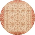 thumbnail image 1 of Ahgly Company Indoor Round Abstract Indian Saffron Orange Oriental Area Rugs, 7' Round, 1 of 6
