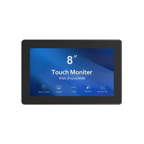 GreenTouch 8 Inch Open Frame 1024x600 HDMI PCAP Touch Monitors for Consumer, Hospitality Markets