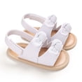 thumbnail image 6 of Odeerbi Babies First Walkers Baby Girls Sandals Stripe Solid Color Summer Flat Shoes Infant First Walkers, 6 of 9