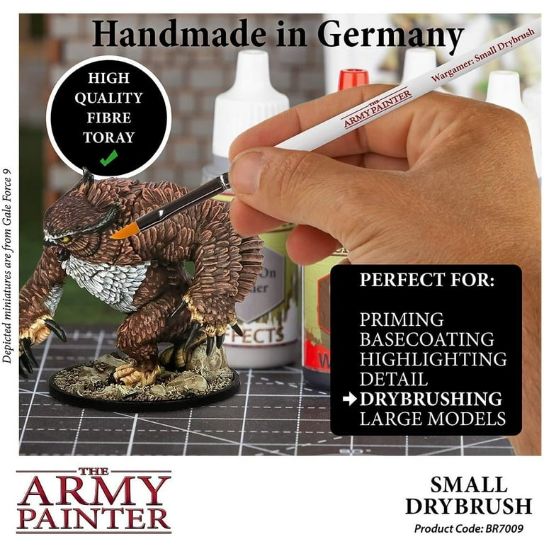 The Army Painter Brush: Drybrush - Hobby Miniature Model Paint Brush Set  with Synthetic Nylon Hair - Model Brushes & Miniature Paint Brushes for